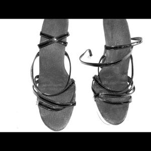 Cross-Wrapped open toe w.Ankle Wrap Around Clasp.